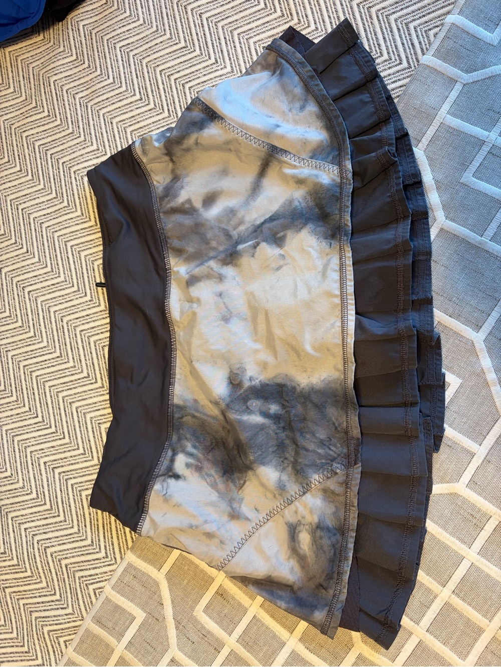 lululemon athletica Black and Gray Tie-Dye Athletic Skort